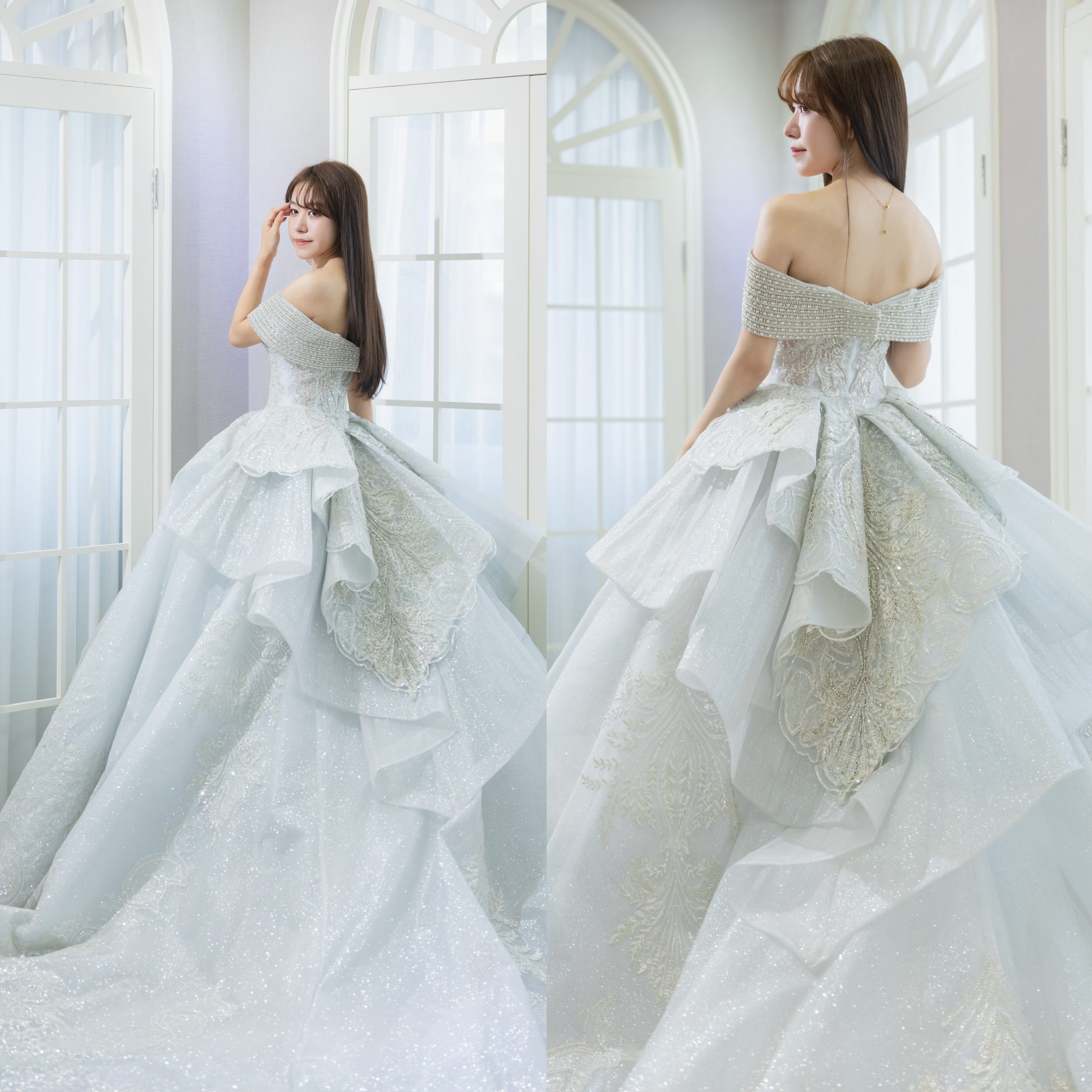 台北曼哈頓 婚紗 夢幻 禮服 冰藍閃耀手工珠繡 禮服