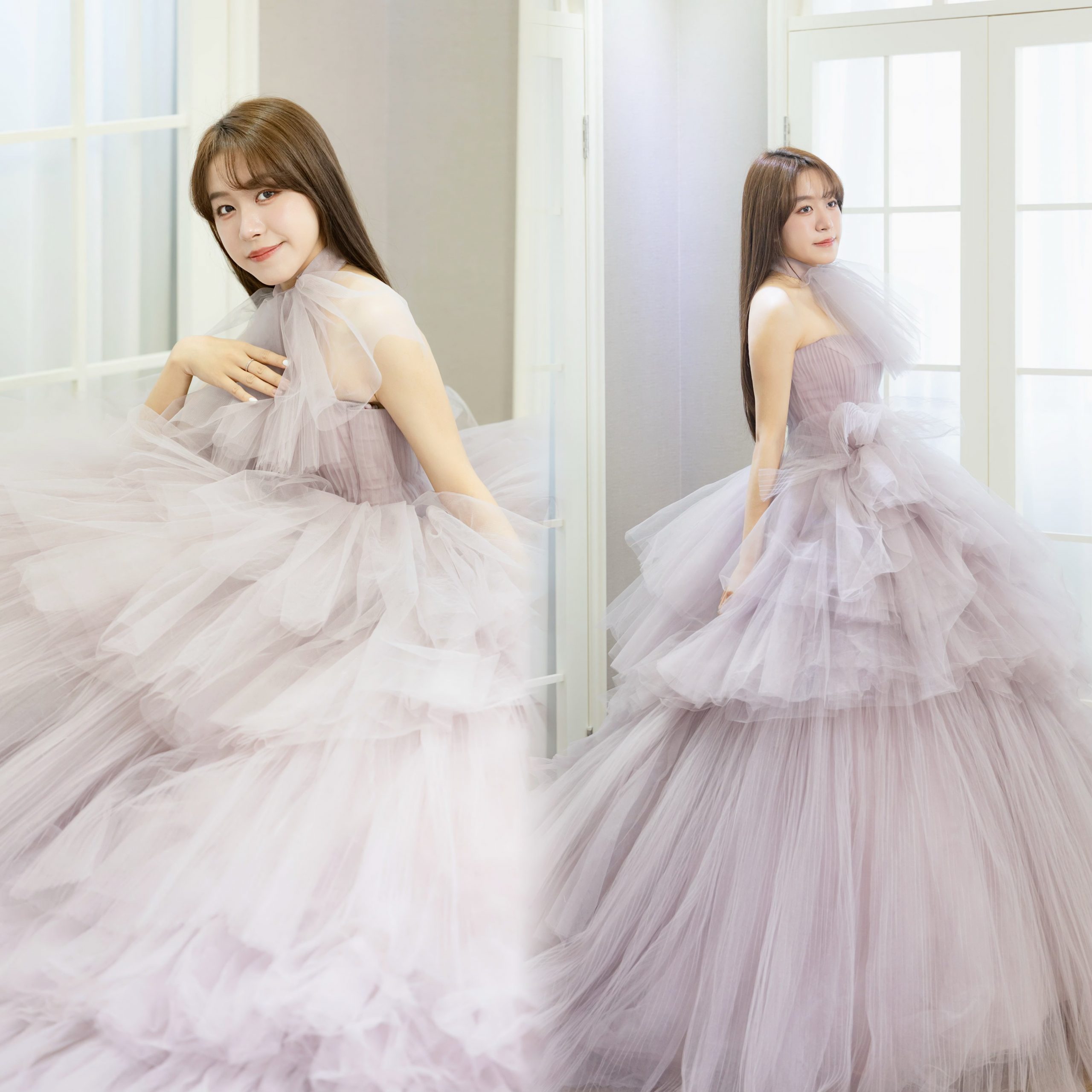 台北曼哈頓 婚紗 夢幻 禮服 薰紫浪漫多層紗 禮服