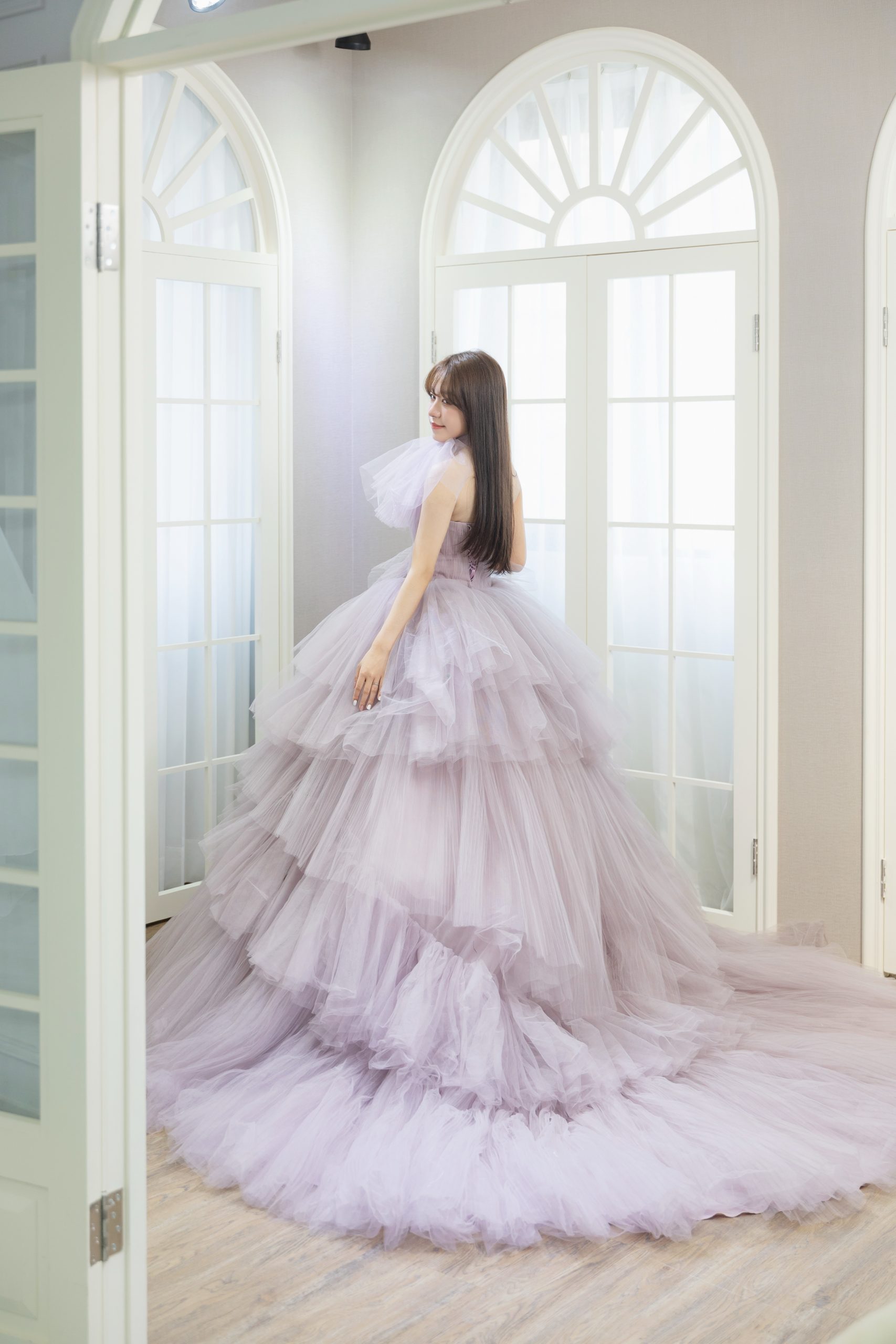 台北曼哈頓 婚紗 夢幻 禮服 薰紫浪漫多層紗 禮服