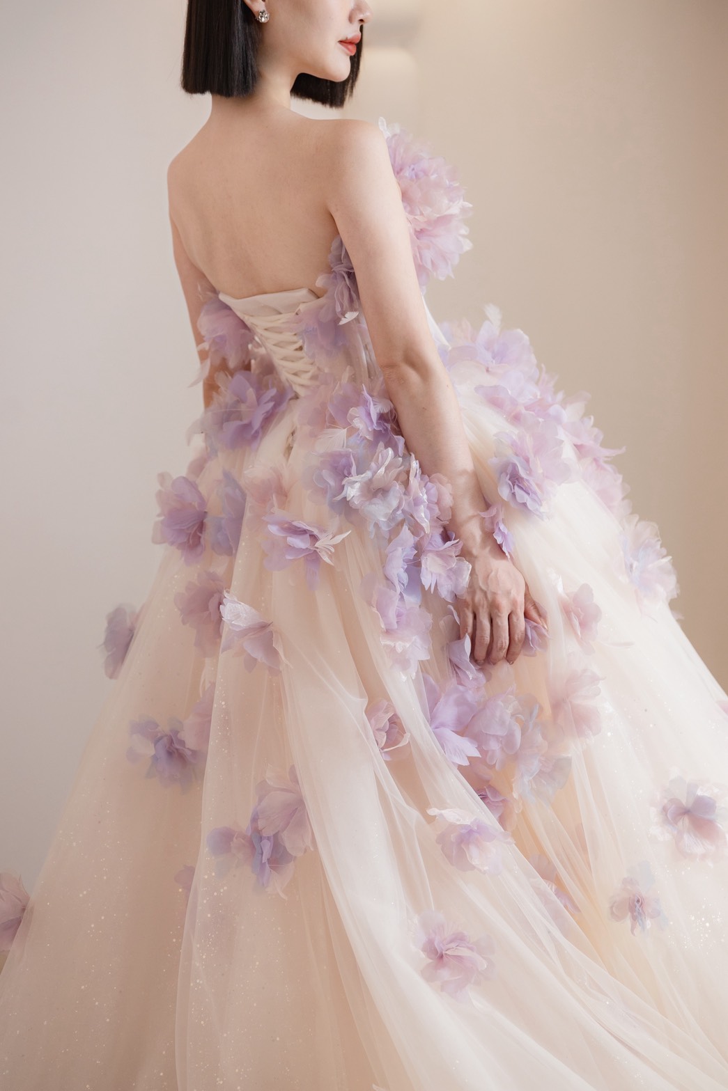 曼哈頓 婚紗 夢幻 禮服 花語仙境・粉紫立體花朵禮服