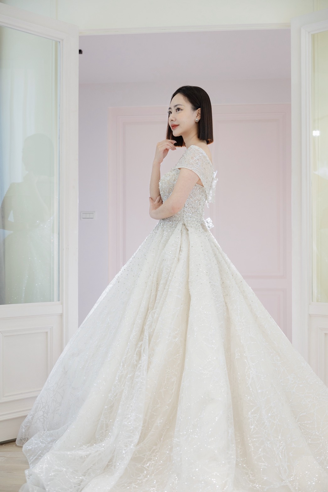 曼哈頓 婚紗 夢幻 禮服 鑽光星雨・香檳銀河蓬裙-3